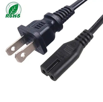 블랙 USA 전원 케이블 10A 125V 2 핀 NEMA 1-15P 플러그 IEC 320 C7