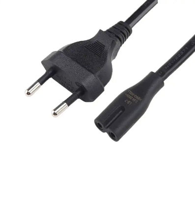 러시아에 대한 CE VDE ENEC AC Europ 2 Prong IEC C7 전기 전원 플러그 2.5A 250V 2 핀 Eu 전력 전선 전력 케이블