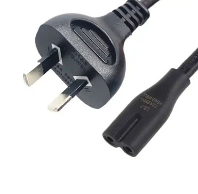 7.5A 250V AU 전원 케이블 SAA 2 핀 C7 확장 케이블 사용자 정의 길이