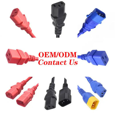 10A 250V 연장 전력 케이블 IEC C5 C7 C13 C14 C17 C19 C20 C21 연장 케이블