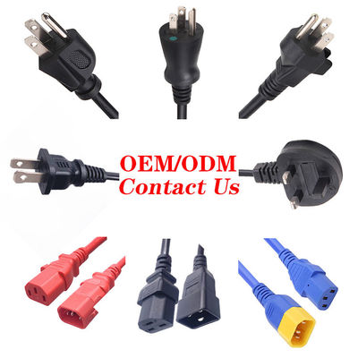 3 핀 플러그 10A 13A 15A 125V 노트북 컴퓨터 UL 인증서 AC 전원 케이블