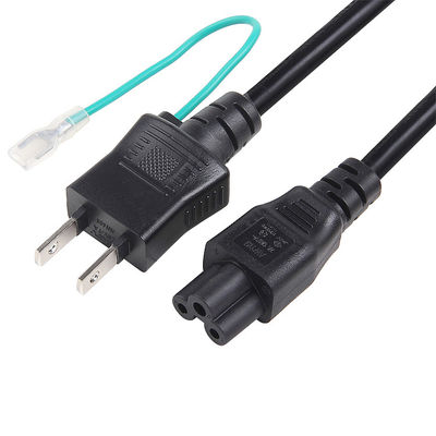 JIS 일본 전원 전선 플러그 검은색 3 핀 제트 PSE 승인 7A 15A 125V