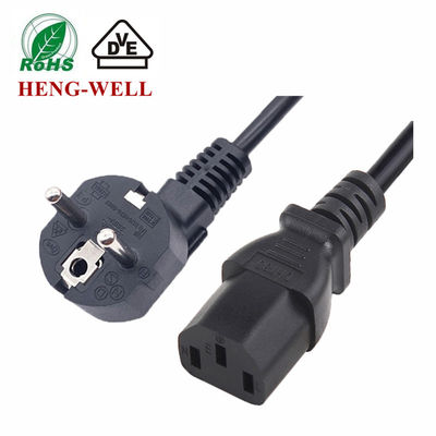 3 핀 유럽 전원 케이블 EU 표준 16A 250V 전원 플러그 IEC C13 가전 전력 케이블