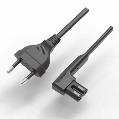 CE ENEC AC 유럽 2 톱 앵글 C7 전기 전원 플러그 2.5A 250V 2 핀 Eu 전원 코드