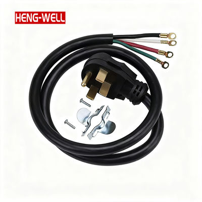 50Amp 4 와이어 SJTW 스트립 레인지 전력 케이블 NEMA 14-50P-3ft / 사용자 정의 길이 100% 구리 PVC 250V 가전용품